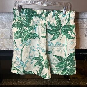 H&M Teal and Beige Linen Blend Shorts size Medium